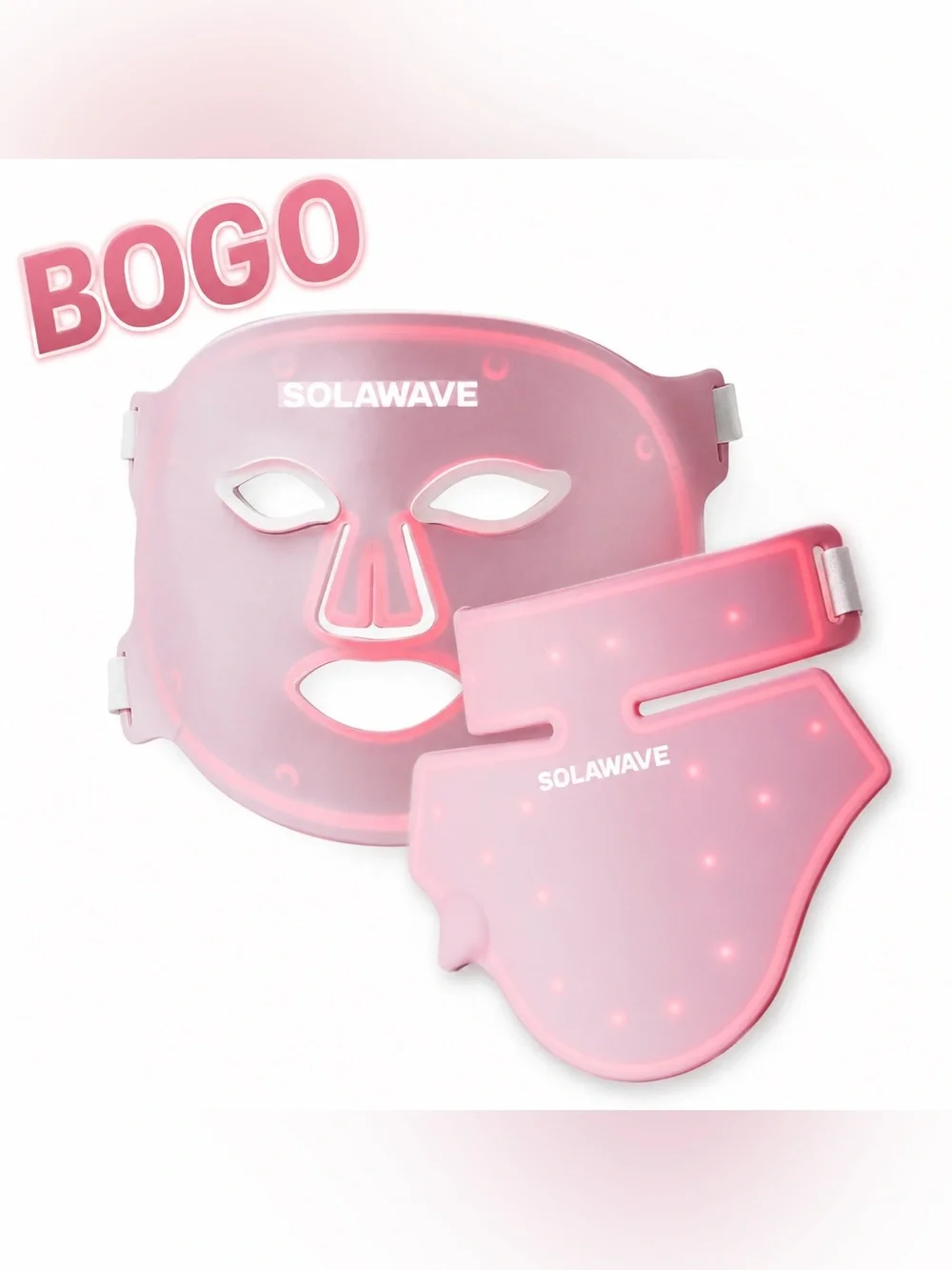 Solawave BOGO - Pink LED Facial & Neck+Chest Masks